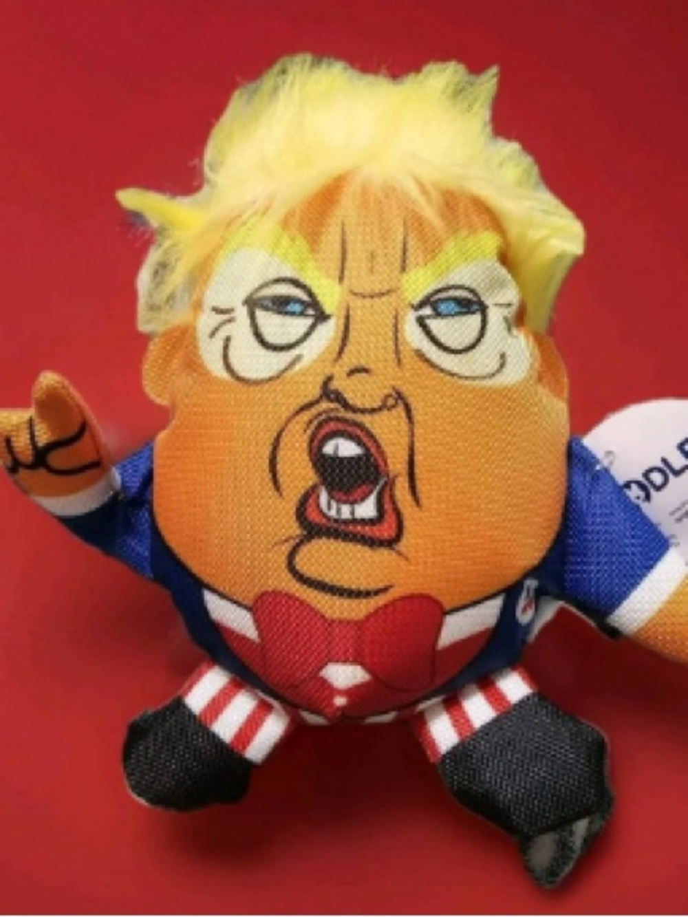 Novelty Orange-Faced Plush Character Toy with Yellow Hair